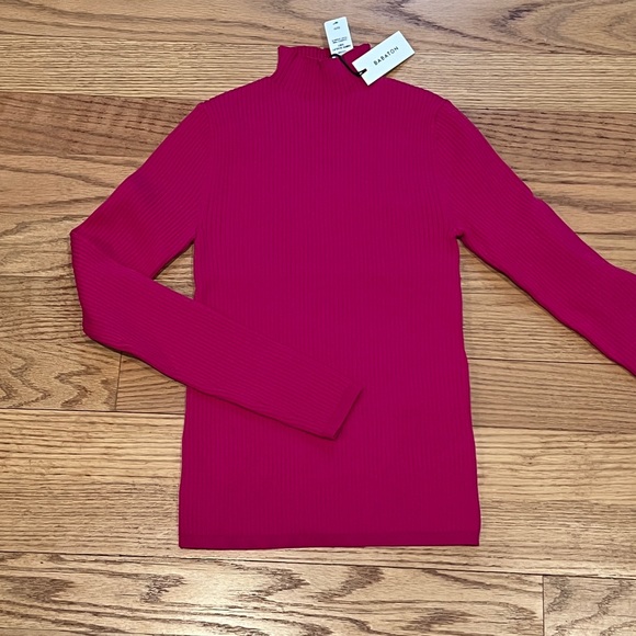 Babaton  AMER SCULPT KNIT MOCKNECK SWEATER GRANITA PINK XS - Picture 2 of 3